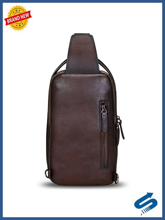 Genuine Leather Sling Bag Crossbody Backpack Daypack main image 6